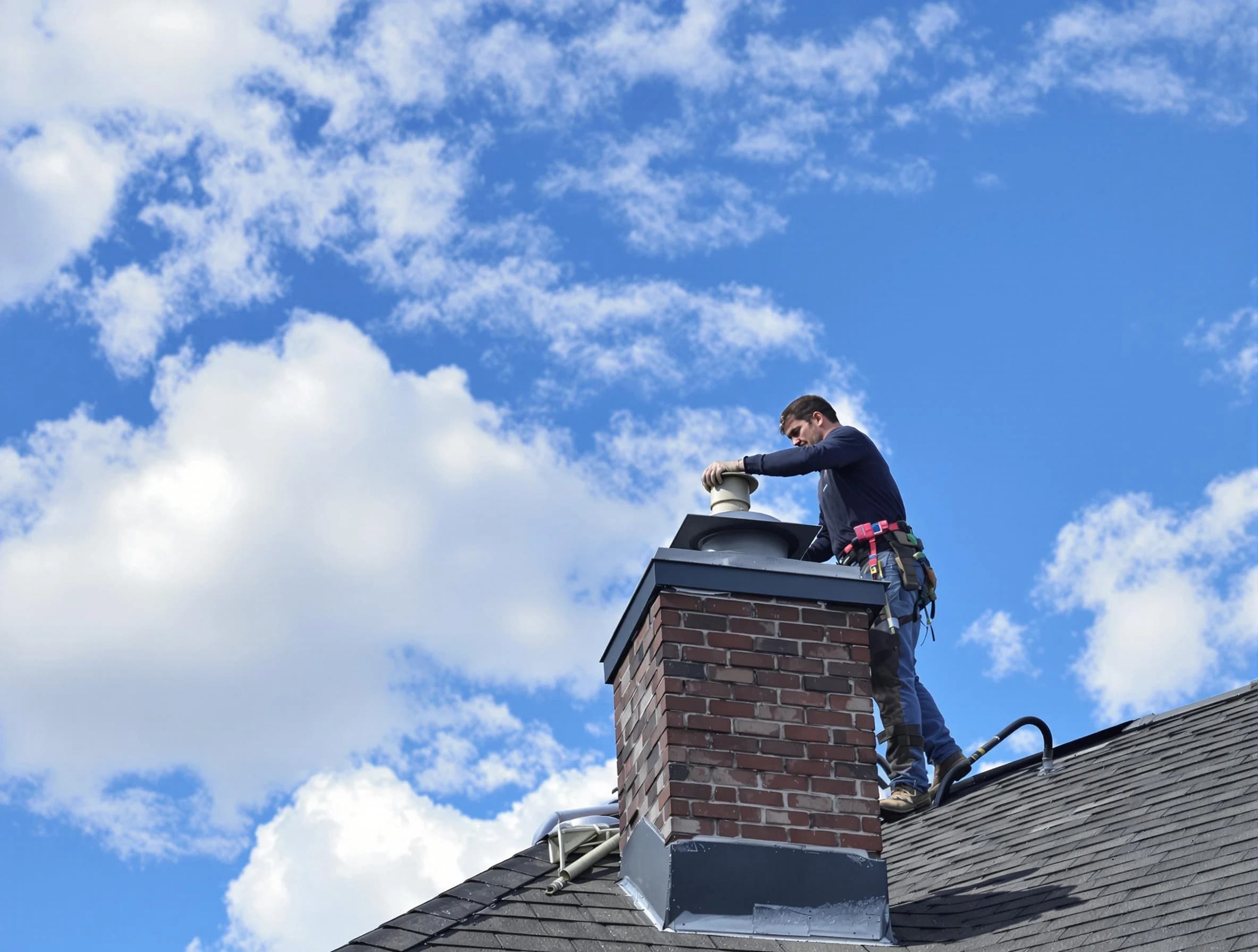 Golden Chimney Sweep installing a sturdy chimney cap in Golden, CO