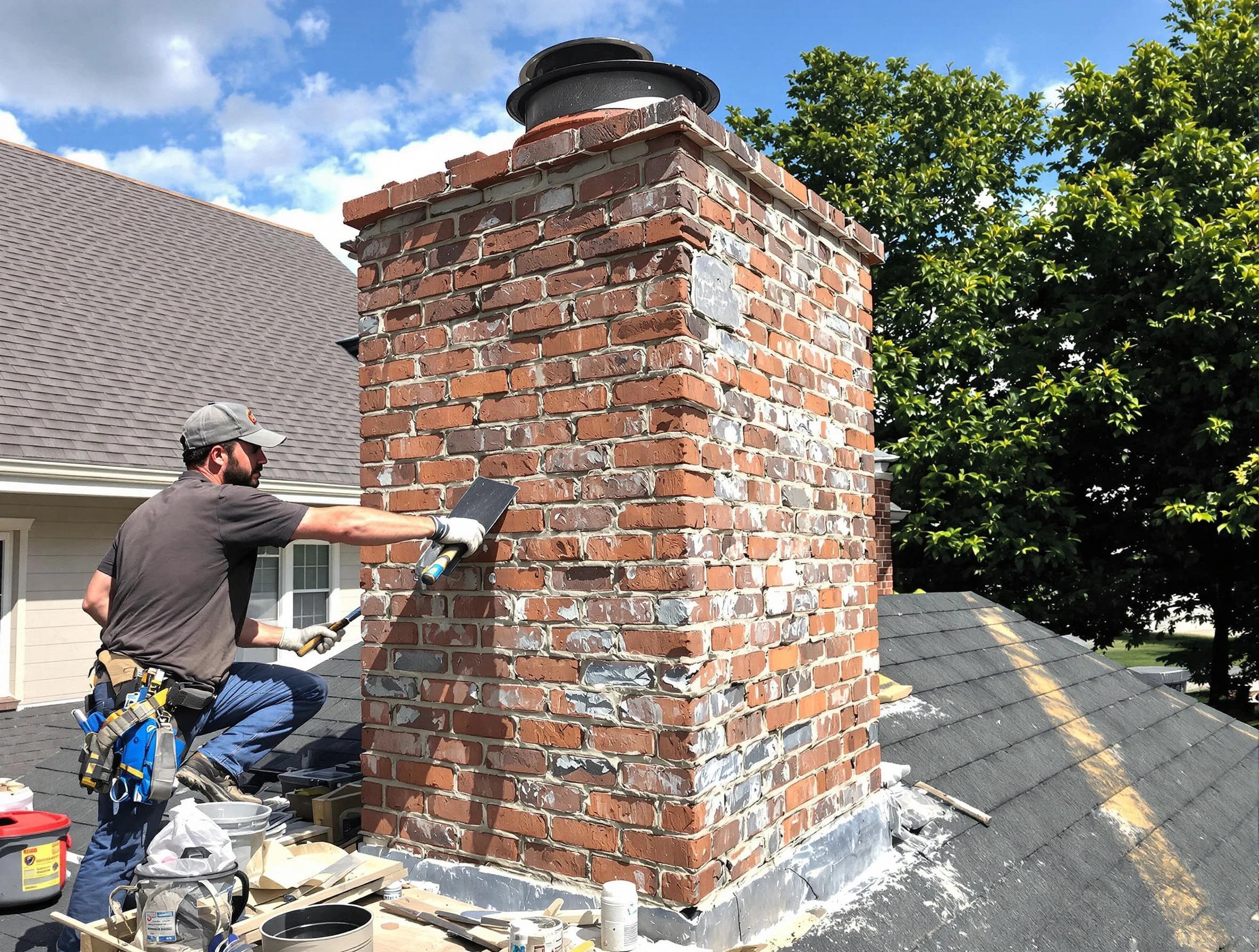 Completed chimney rebuild by Golden Chimney Sweep in Golden, CO