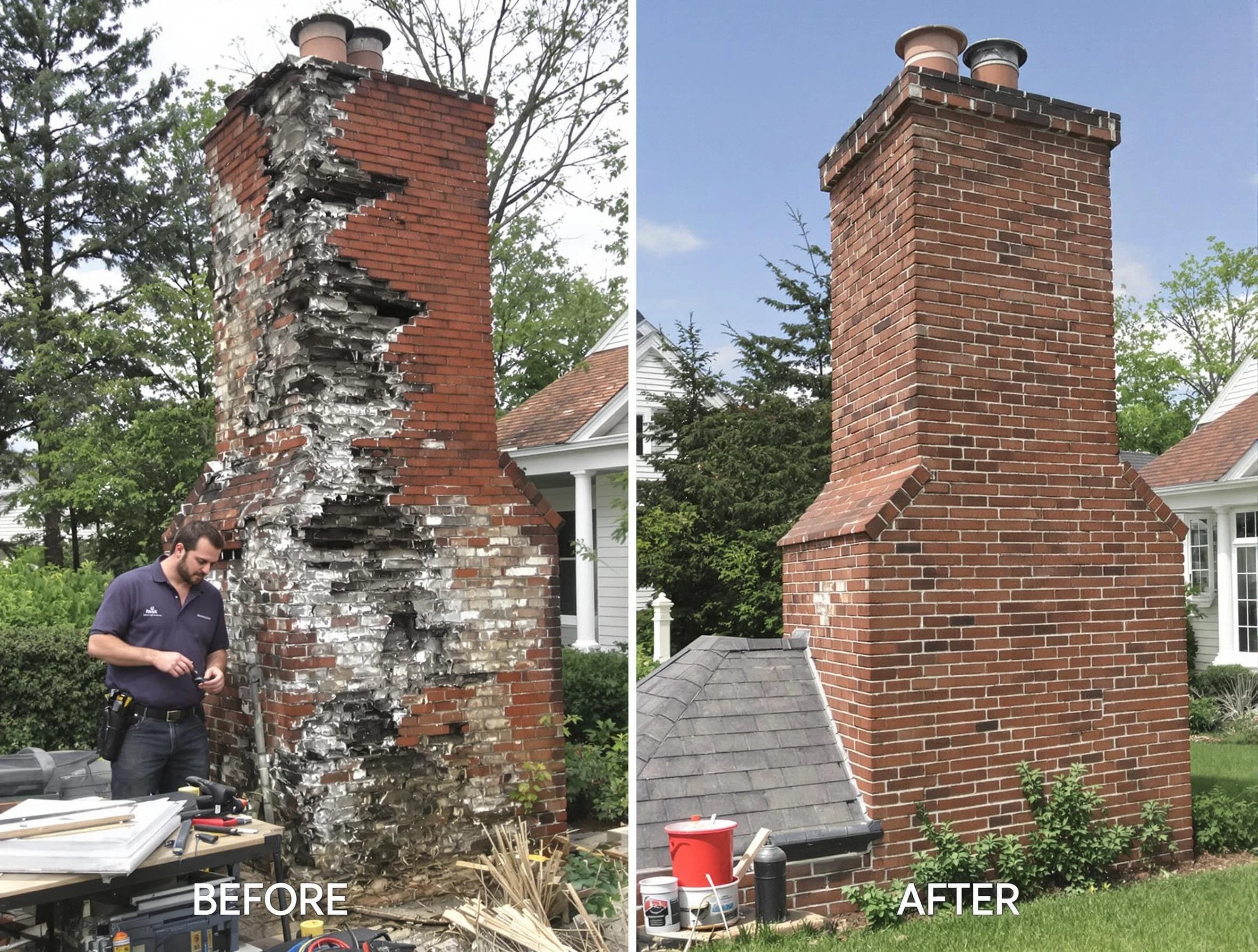 Golden Chimney Sweep performing a full chimney restoration in Golden, CO