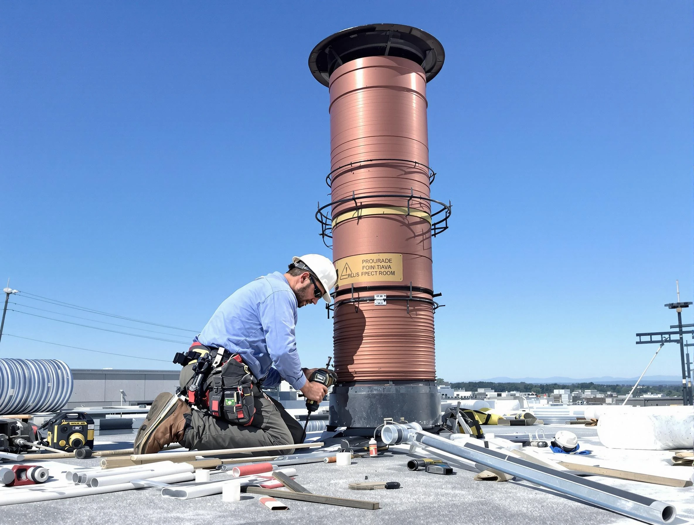 Installed chimney liner by Golden Chimney Sweep in Golden, CO