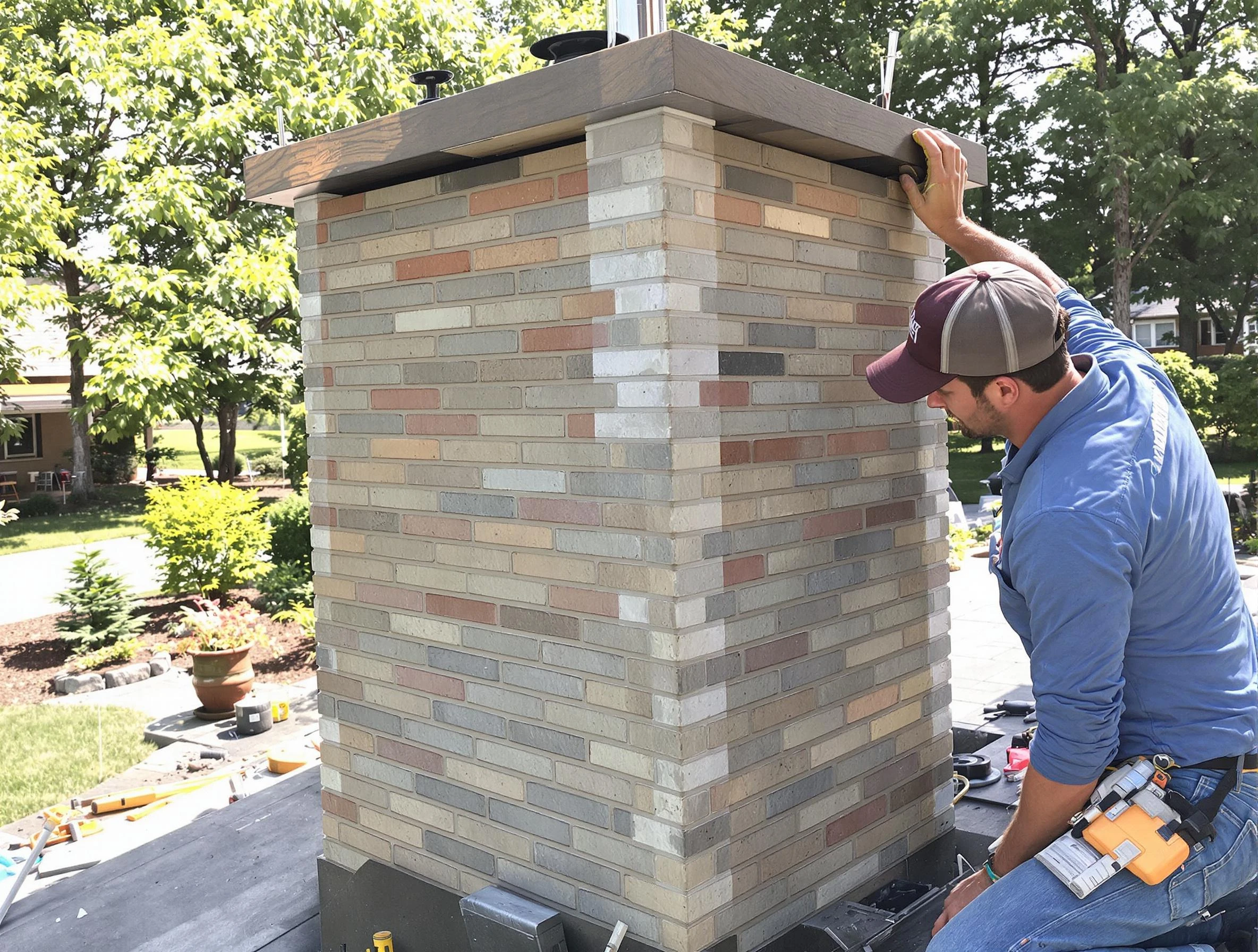 Golden Chimney Sweep completing a modern chimney remodel in Golden, CO