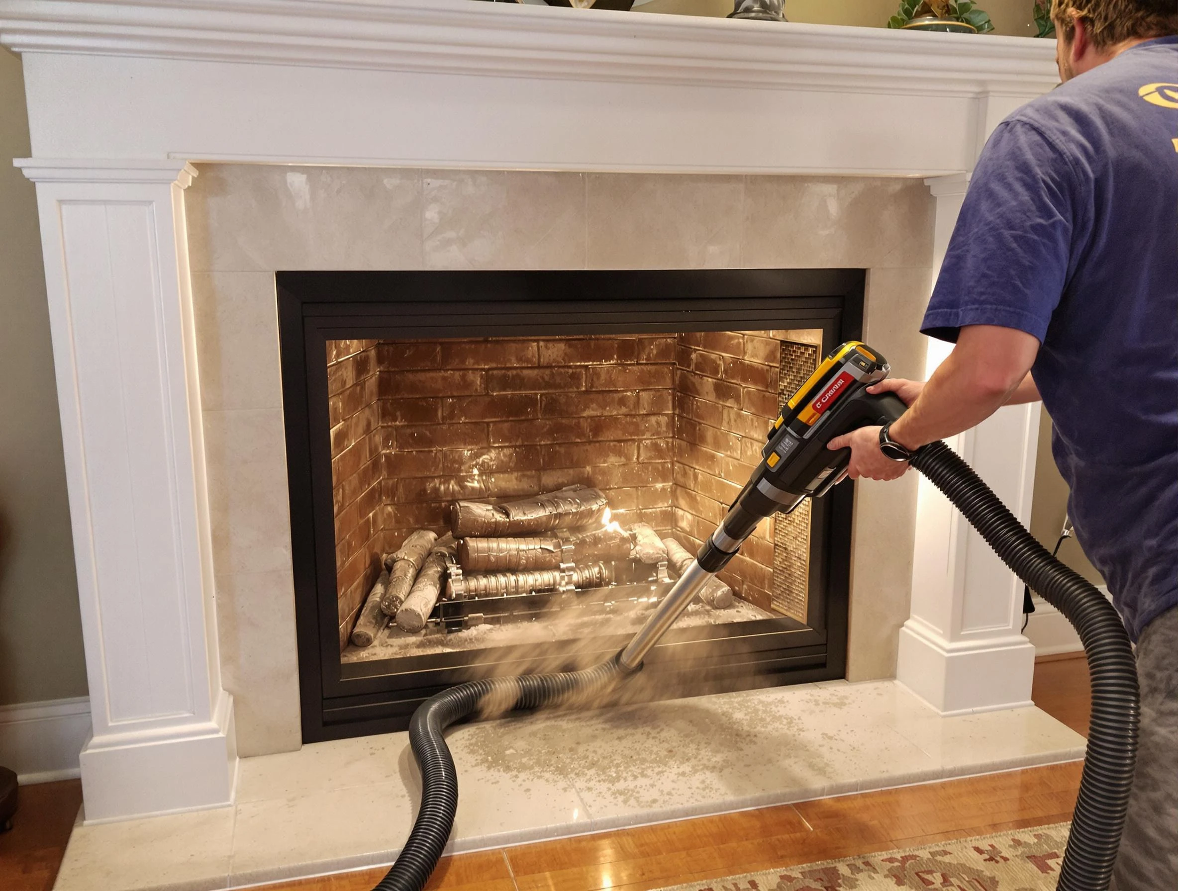 Fireplace cleaning performed by Golden Chimney Sweep in Golden, CO