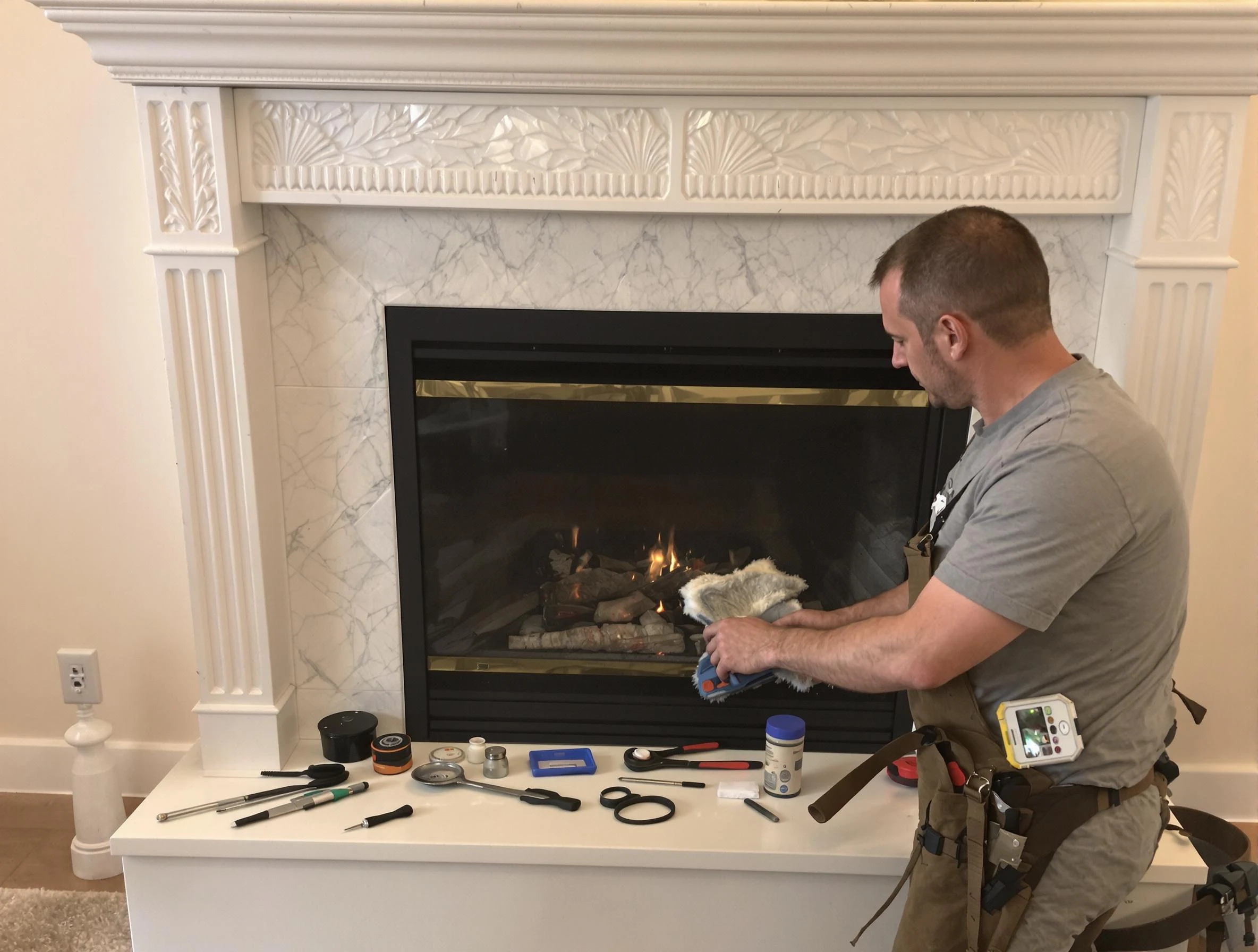 Golden Chimney Sweep performing fireplace maintenance in Golden, CO