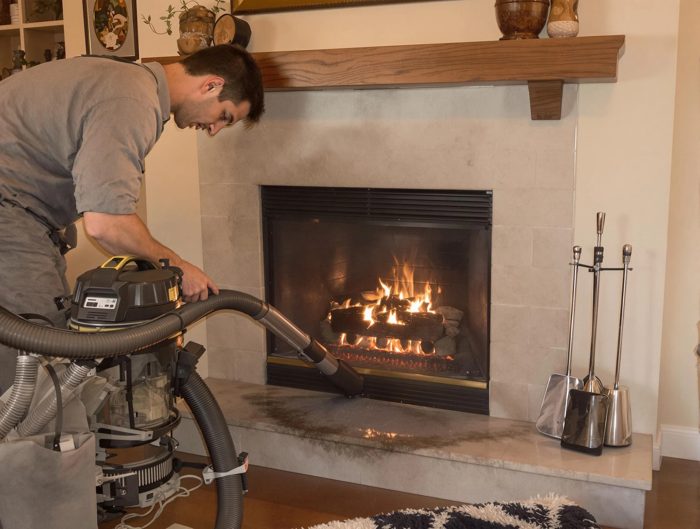 Routine fireplace upkeep by Golden Chimney Sweep in Golden, CO
